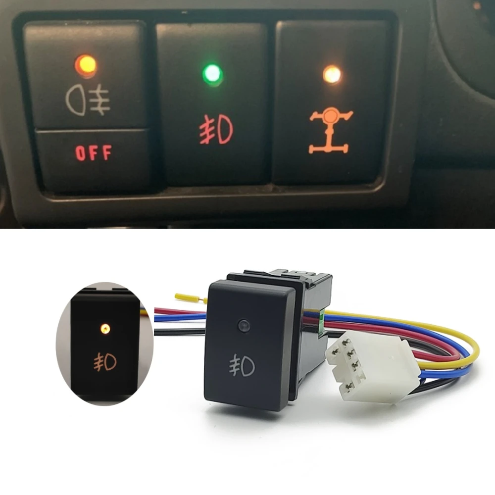 

Для Suzuki JIMNY 2007 - 2015 Автомобильный светодиодный переключатель передних противотуманных фар, кнопка с соединительным проводом, переключатель для модификации