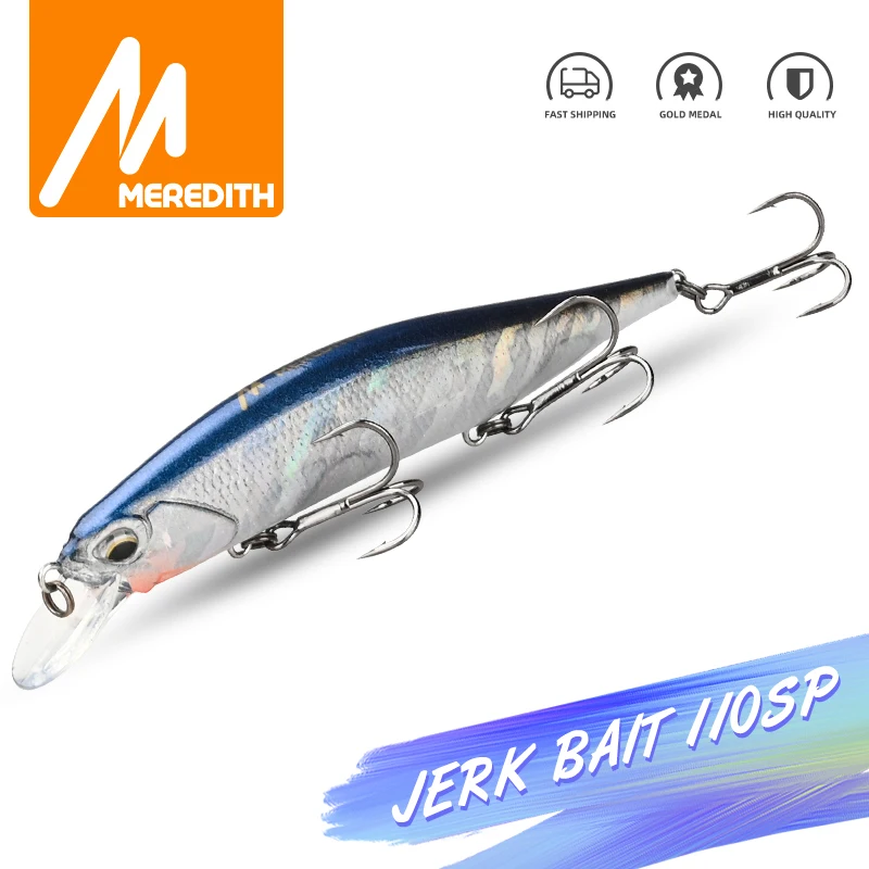 MEREDITH REALIS Jerkbait Minnow 110 мм 17 г SP рыболовные приманки жесткая приманка многоцветная