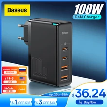 Baseus GaN Charger 100W USB Type C PD Fast Charger with Quick Charge 4.0 3.0 USB Phone Charger For MacBook Laptop Smartphone