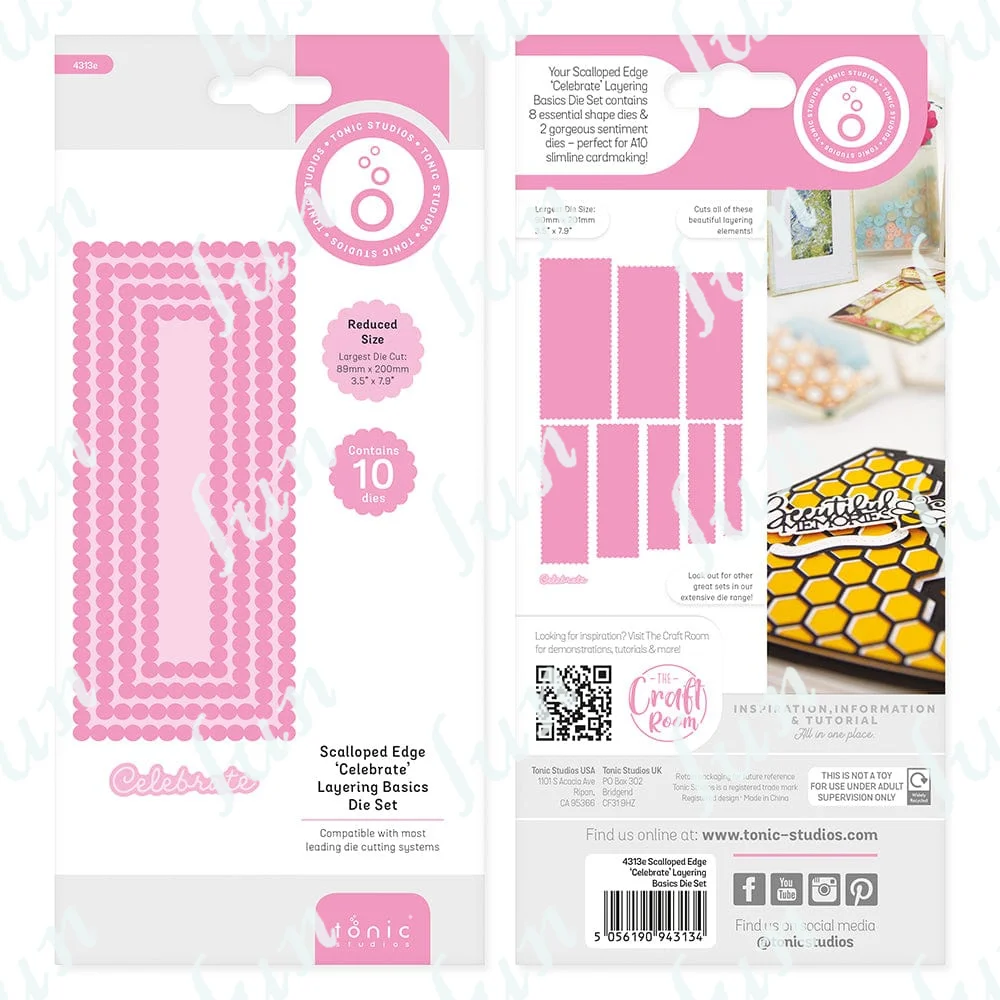 

Arrival New Diy Scalloped Edge 'celebrate' Layering Basics Metal Cutting Dies Set for Paper Crafts Cards Scrapbooking Coloring