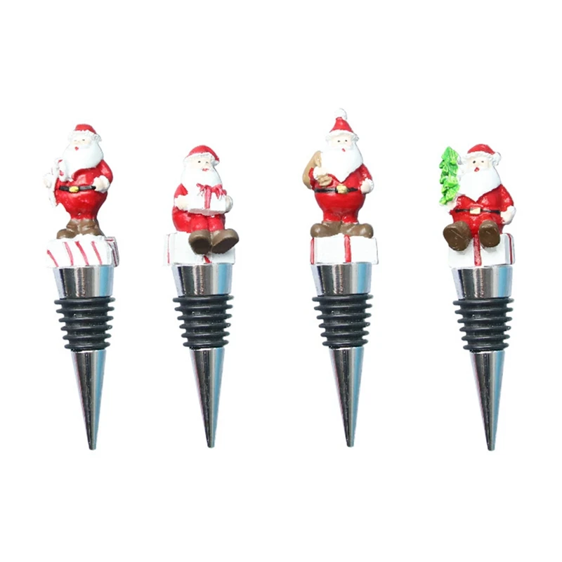 

Bottle Stopper Christmas Wine Storage Cap Plug Santa Claus Gift Wine Stopper Metal Wine Bottle Stopper Champagne Stopper