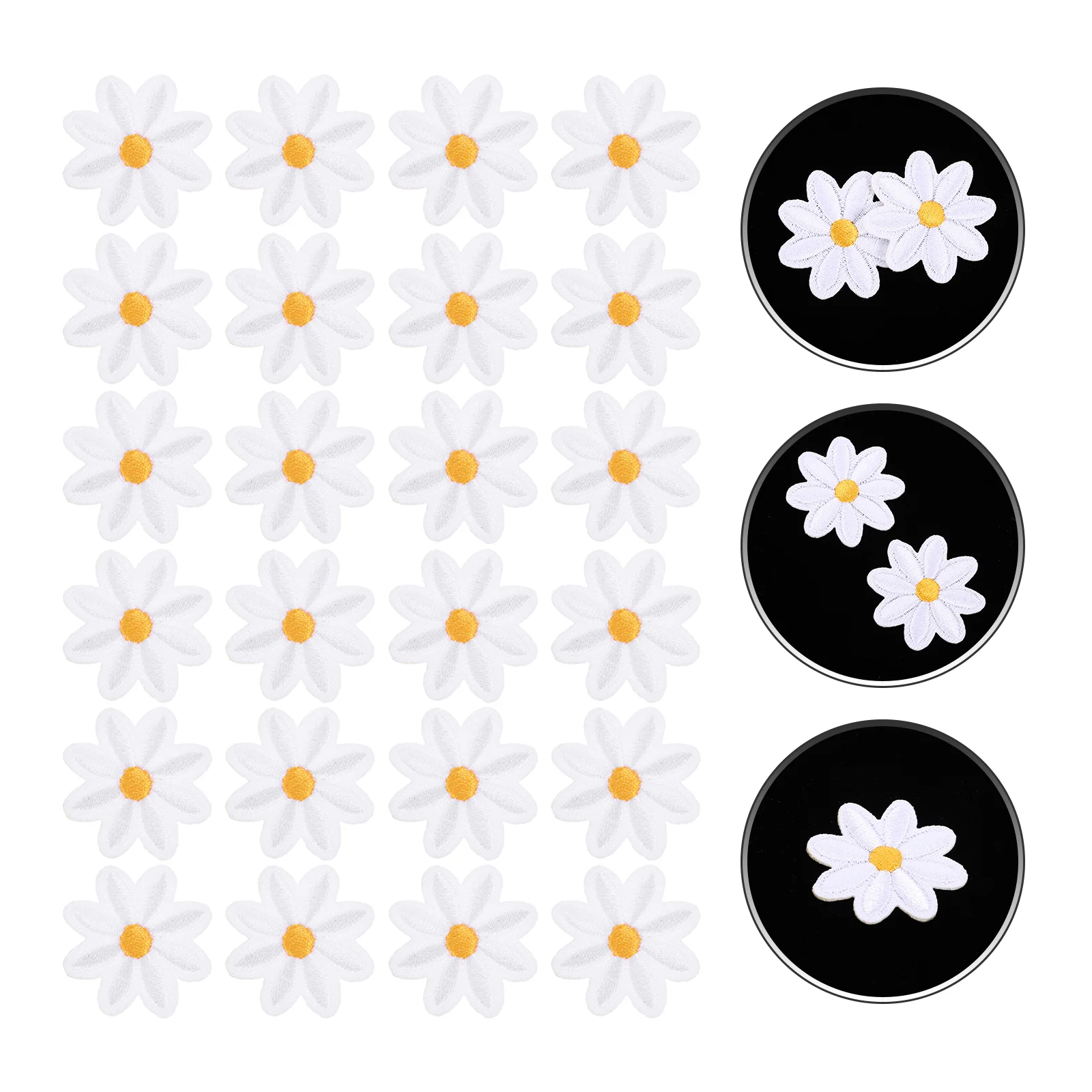 

30 Pcs Daisy Patch Diy Clothes Patches Lovely Garment Children Iron Polyester 3d Stickers Kids Embroidered Appliques Clothing