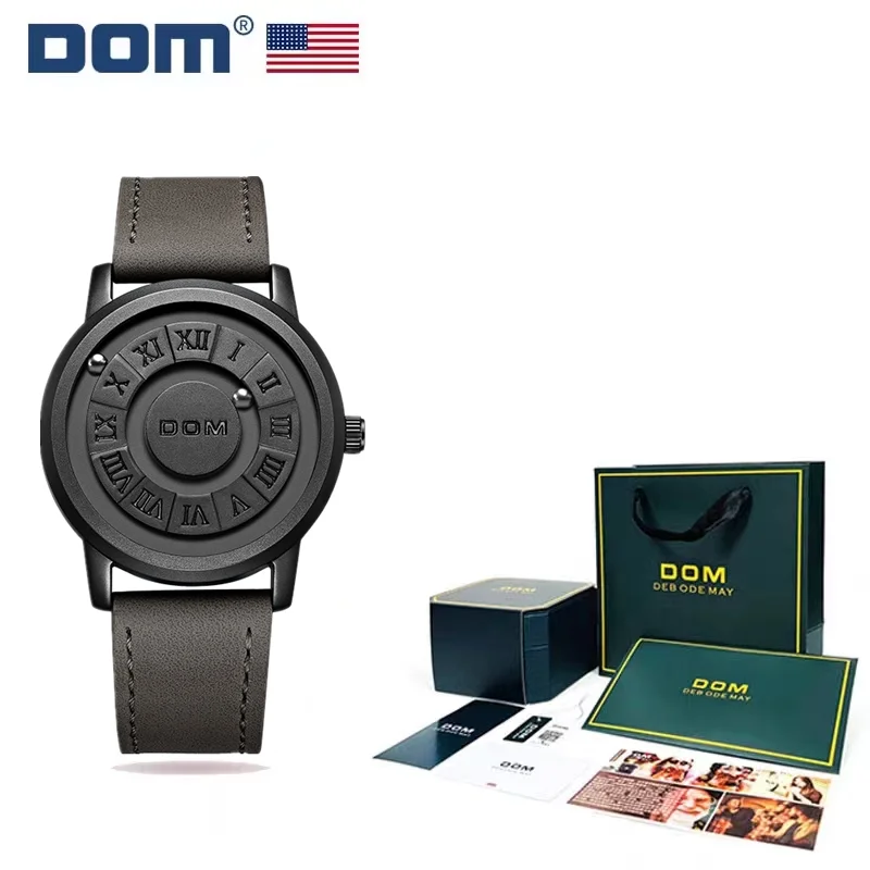 

DOM M-1345 Top Trend Magnetic Force Concept New Personality Men's Wristwatch Creative Scrolling Pointer Fashion Waterproof Watch