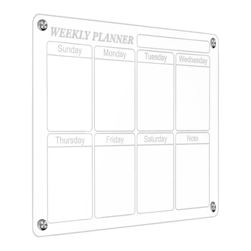 

Clear Magnetic Monthly Weekly Planner Calendar Table Dry Erase Whiteboard Blackboard Fridge Sticker Message Board Menu
