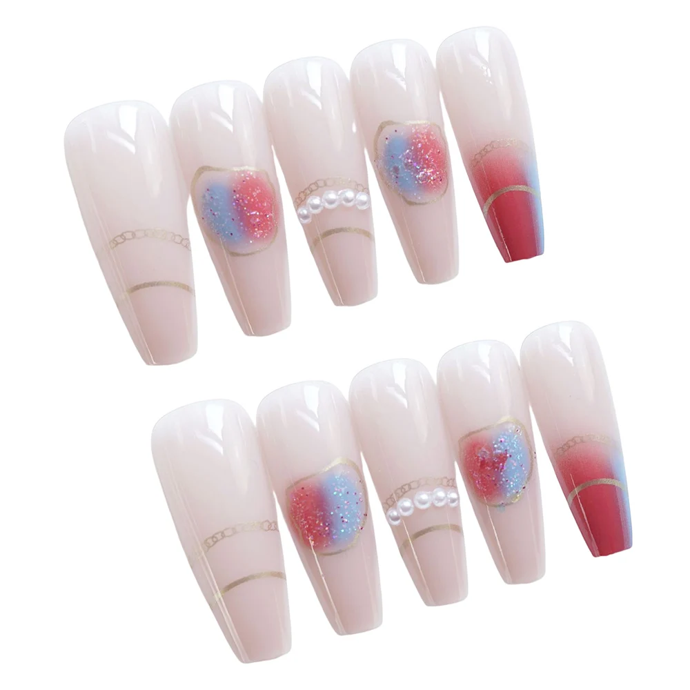 

Накладные ногти в стиле французской балерины, 24 шт., Розовый Съемный ноготь в простом стиле с клеем для домашнего индивидуального дизайна но...