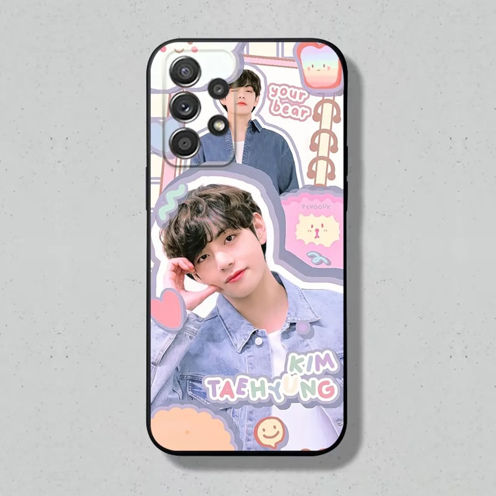 Kim Tae H-Hyung Phone Case For Samsung S24 S23 S22 S21 S20 S10 S10E S9 Plus FE Note 20 Soft Black Cover Shell