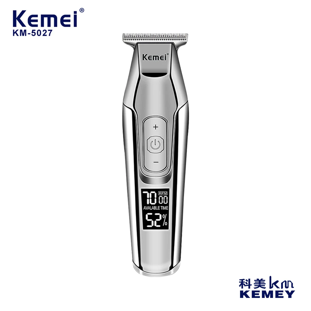 Kemei Professional Hair Clipper Electric Men's Trimmer Rechargeable Hair Cutting Machine LCD Display Oil Head Trimmer KM-5027