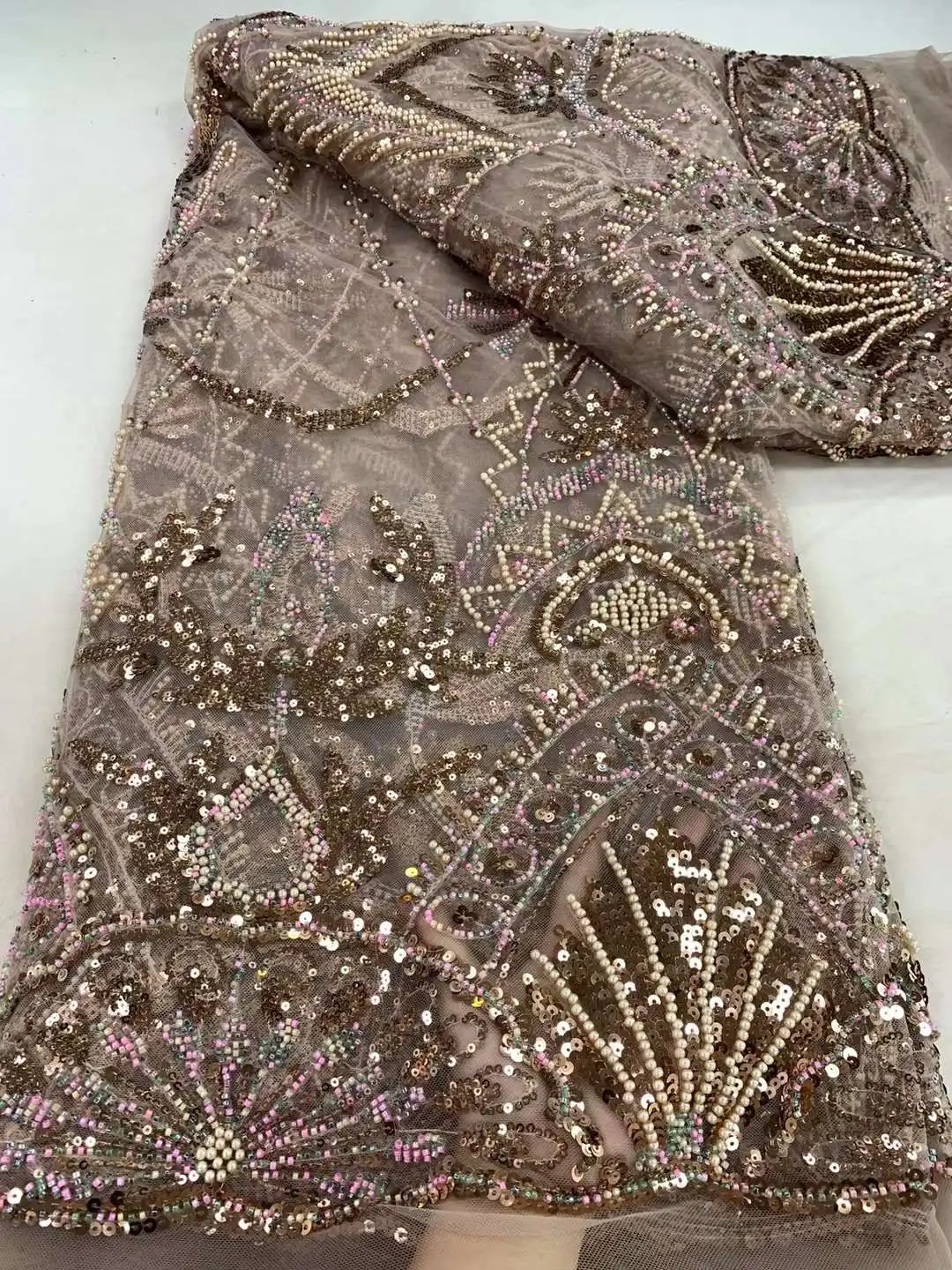 Африканская кружевная ткань для жениха 2024 высокое качество французские 3D бусины