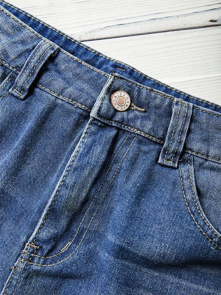 American Flag Star Striped Ripped Hole Denim Shorts Jeans Summer Female Loose Short Women Clothing Pantalones Cortos Ropa Mujer