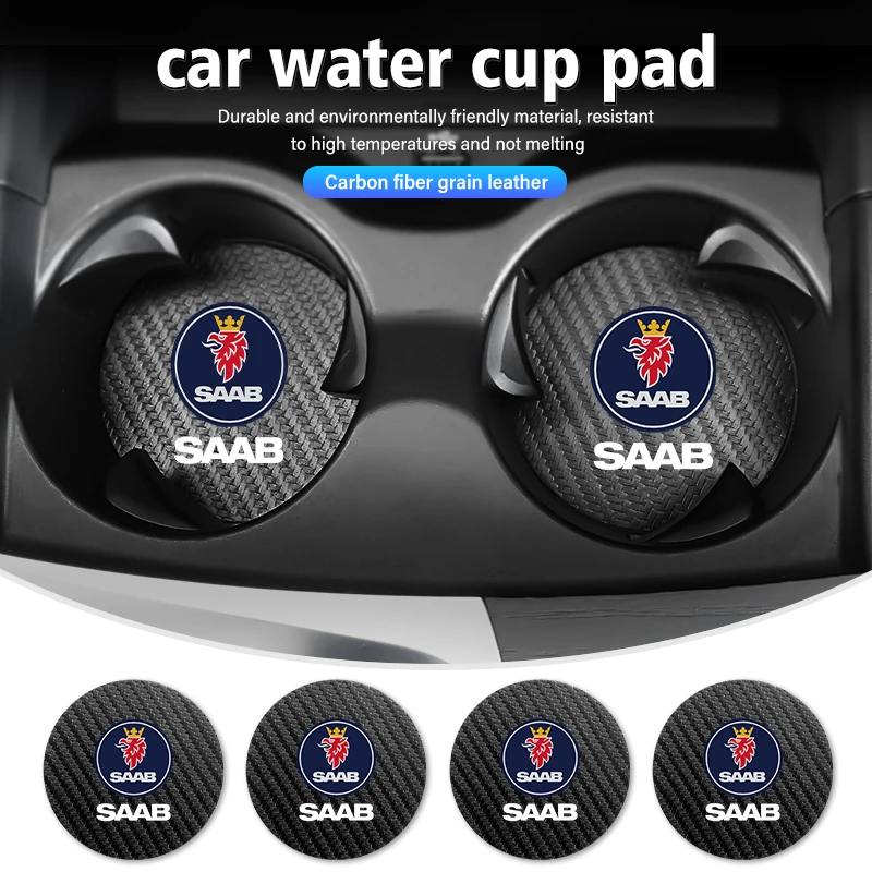 2 шт. нескользящий коврик для держателя стакана воды SAAB 9-3 9-5 93 9000 900 9-7 600 99 9-X 97X Turbo X