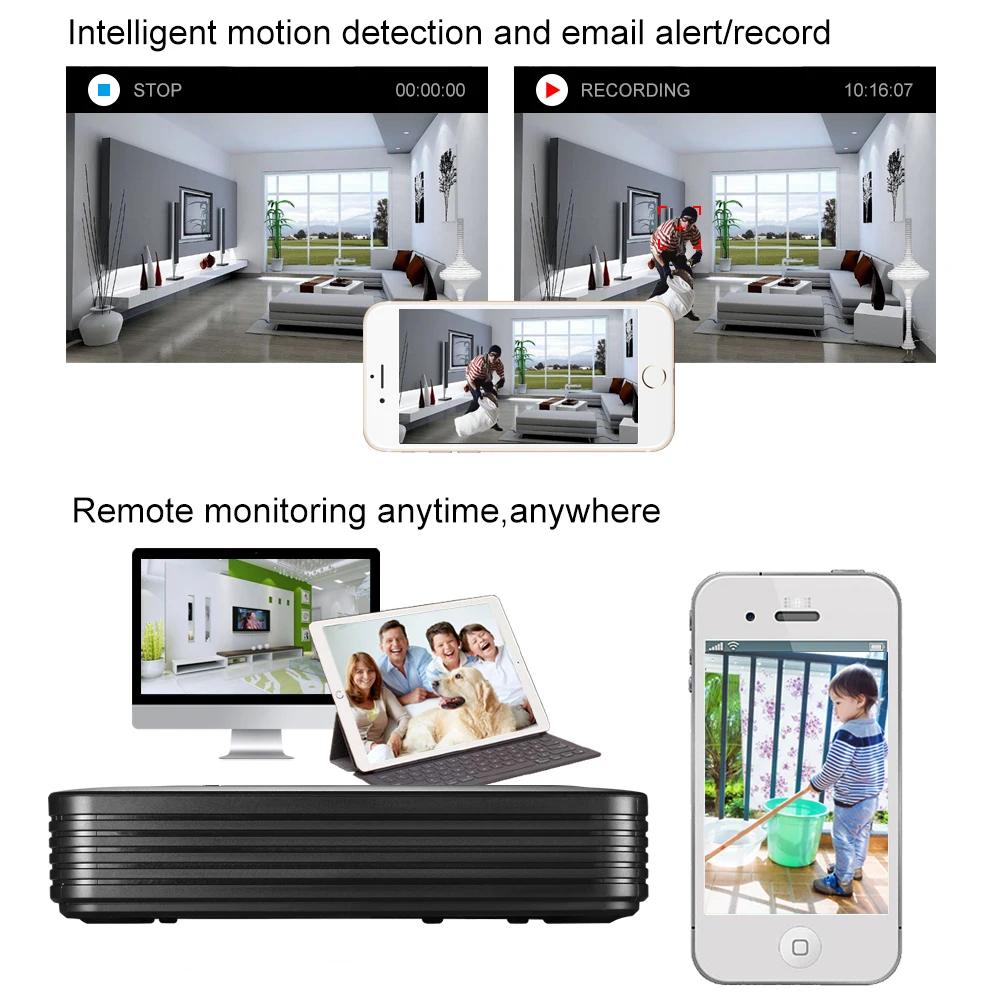 IP-камера системы видеонаблюдения H.265AI 4 канала 8 каналов 4K Мп 5 POE NVR FULL HD сетевой