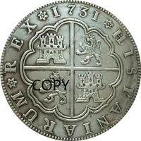 1731 spanish coin copper silver plated antique coin craft collectible replica coin copy