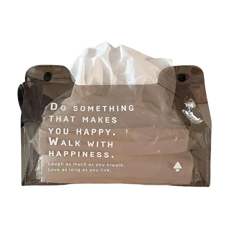 

Tissue Box Cover Waterproof Car Tissue Holder With Letter Pattern Home Supplies Embossing Process Organizer For Bathroom Vanity