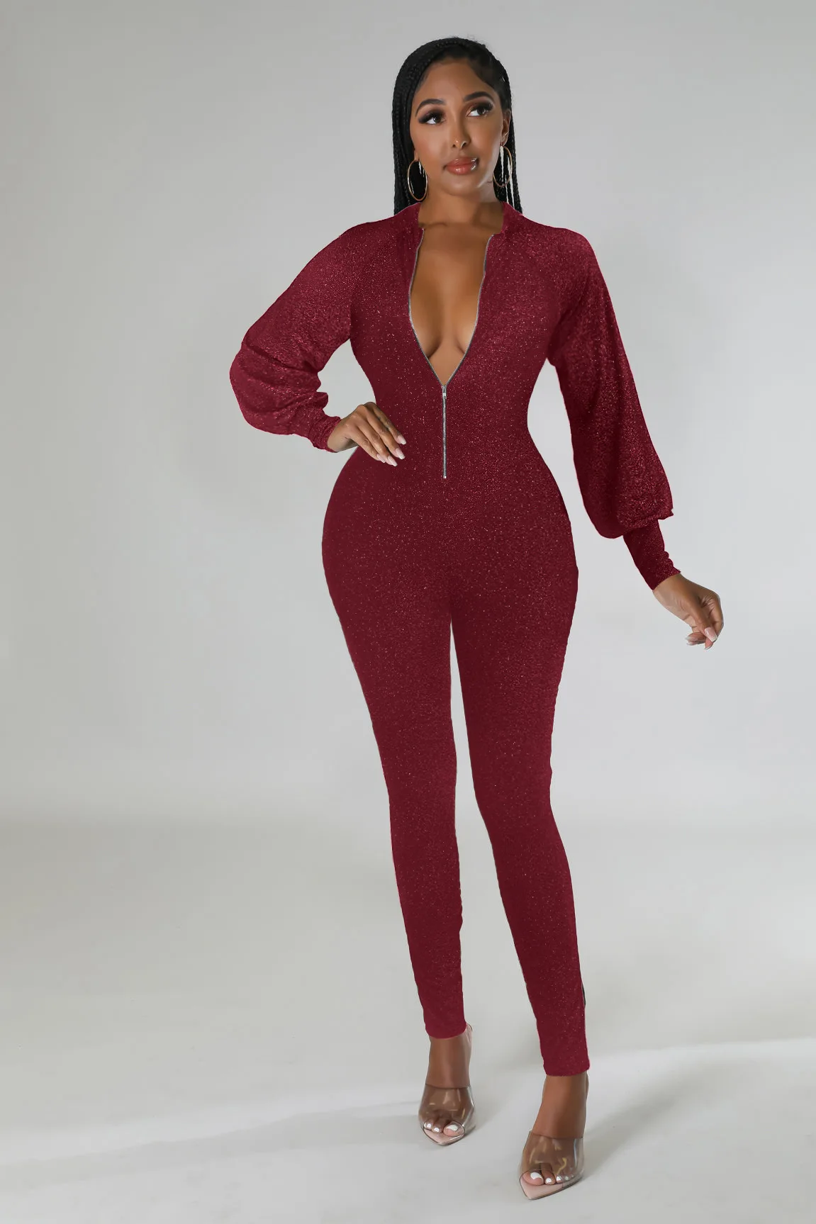 

Streetwear Sexy Bodycon Jumpsuit Women Overall 2022 Zipper Long Sleeve Skinny Rompers Womens Jumpsuit
