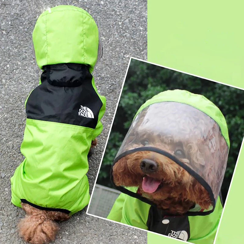

Pet Dog Waterproof Raincoat Jumpsuit Reflective Rain Coat Hooded Waterproof Jackets Small Dog Outdoor Clothes Pet Supplies 2022