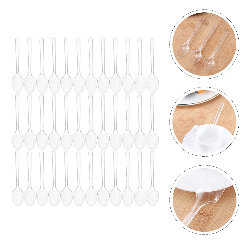 

200pcs Disposable Spoons Plastic Tableware Eating Tools for Dessert Ice Cream