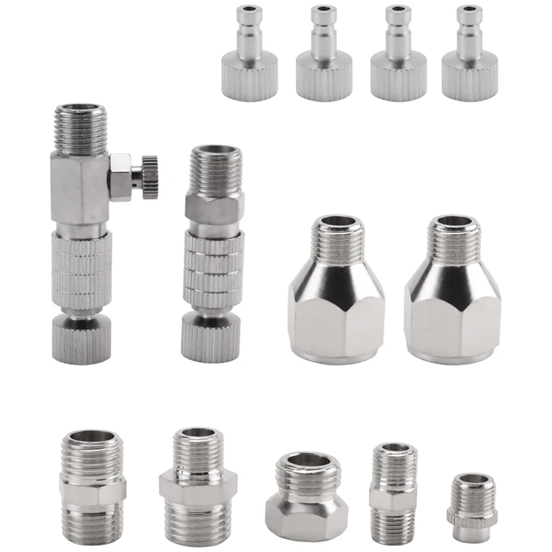 

SEWS-15Pcs Airbrush Adapter Set Airbrush Quick Release Coupling Disconnect Adapter Kit Fitting Connector Set Female Connector