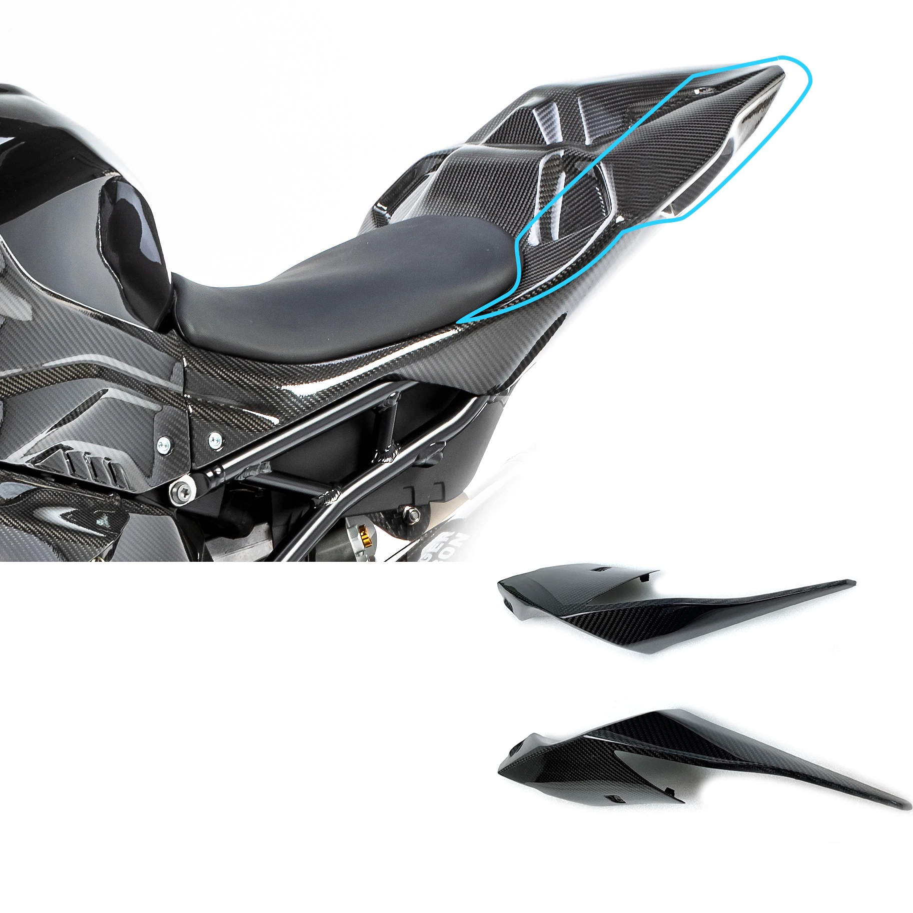 

3K 3*3 Carbon Fiber Rear Tail Side Panels Fairings Tail Fairing Rear Seat Side Panels Cover Motorcycle For BMW S1000RR 2019+