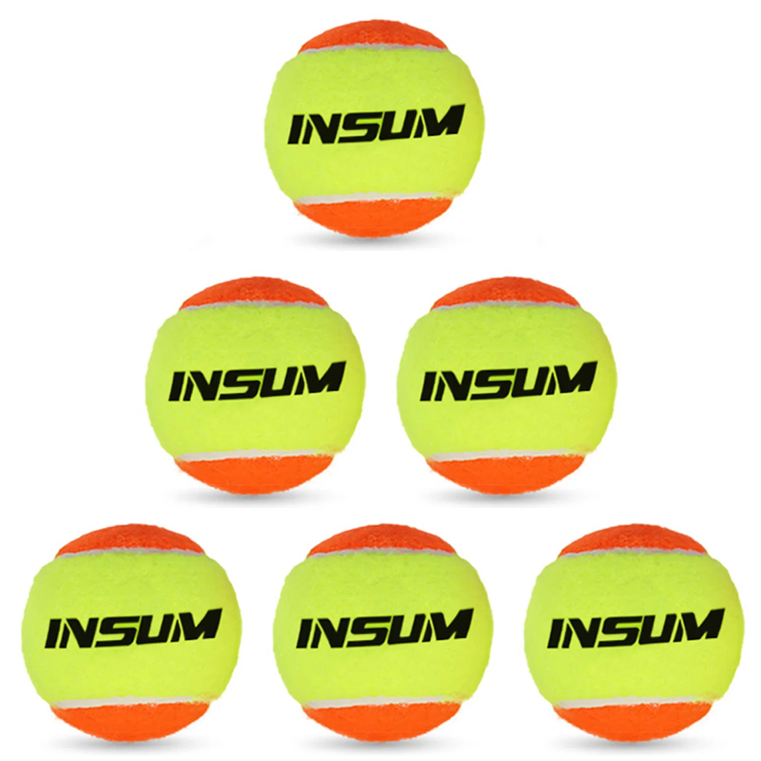 

Stage 2 Beach Tennis Balls 6 Pcs 50% Standard Pressure Slower Ball Speed for Training
