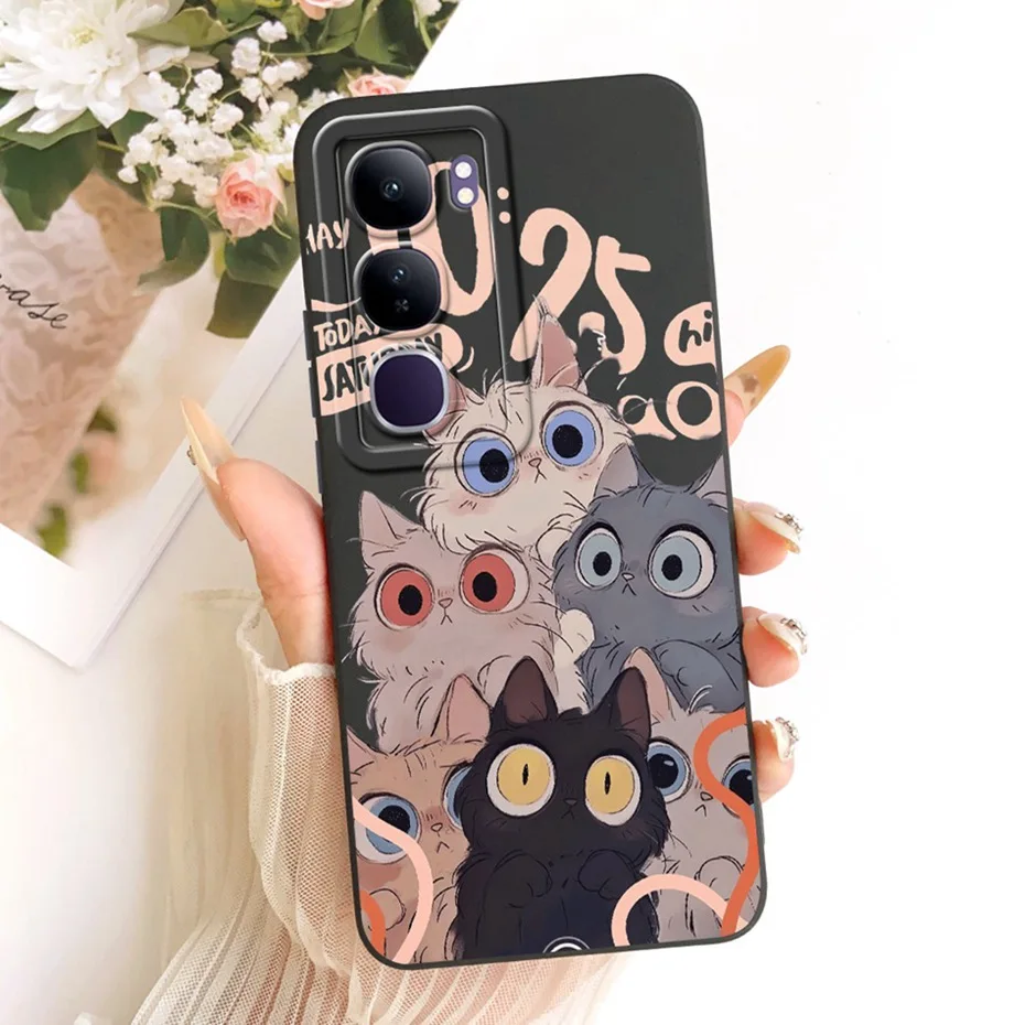 Фото Чехол для телефона Vivo V40 Lite (IDN) V2417 с милым мультяшным рисунком для Vivo V40lite 4G 5G IDN, защитный мягкий силиконовый чехол для камеры №3