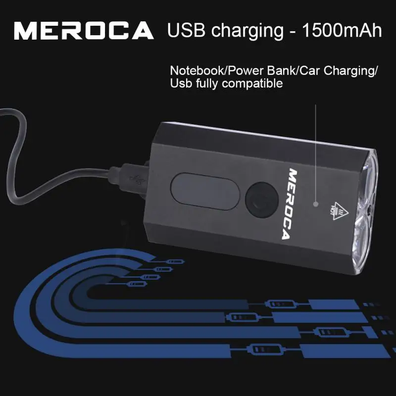 

New Bicycle Headlight 400LM LED Flashlight For Bicycle Cycling 1500mAh Rechargeable Light Bike Lamp 4 Modes Mtb Accessories