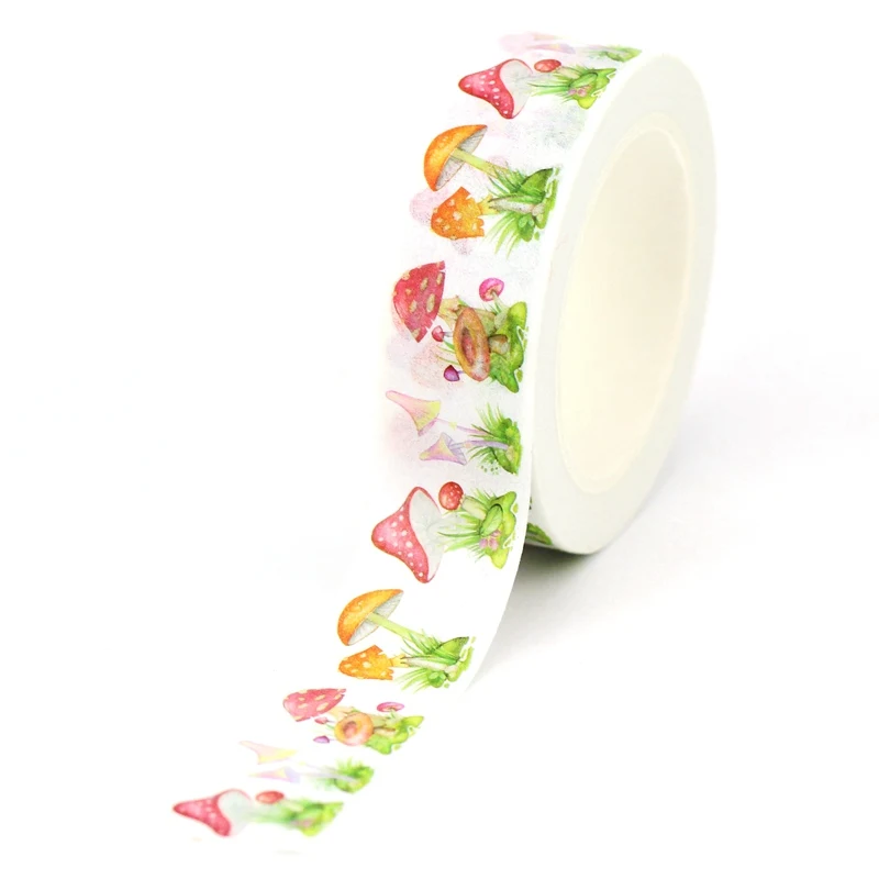 

NEW 1PC 10M Decor Cute Forest Mushrooms Leaves Glades Washi Tapes Craft Journal Adhesive Masking Tape Papeleria