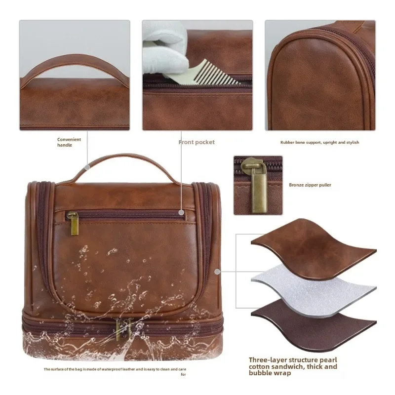 Мужская деловая косметичка большой вместимости многофункциональная