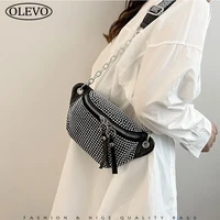 fanny pack for women luxury designer purses chest pack rhinestones bag for female 2022 trend small shoulder bags