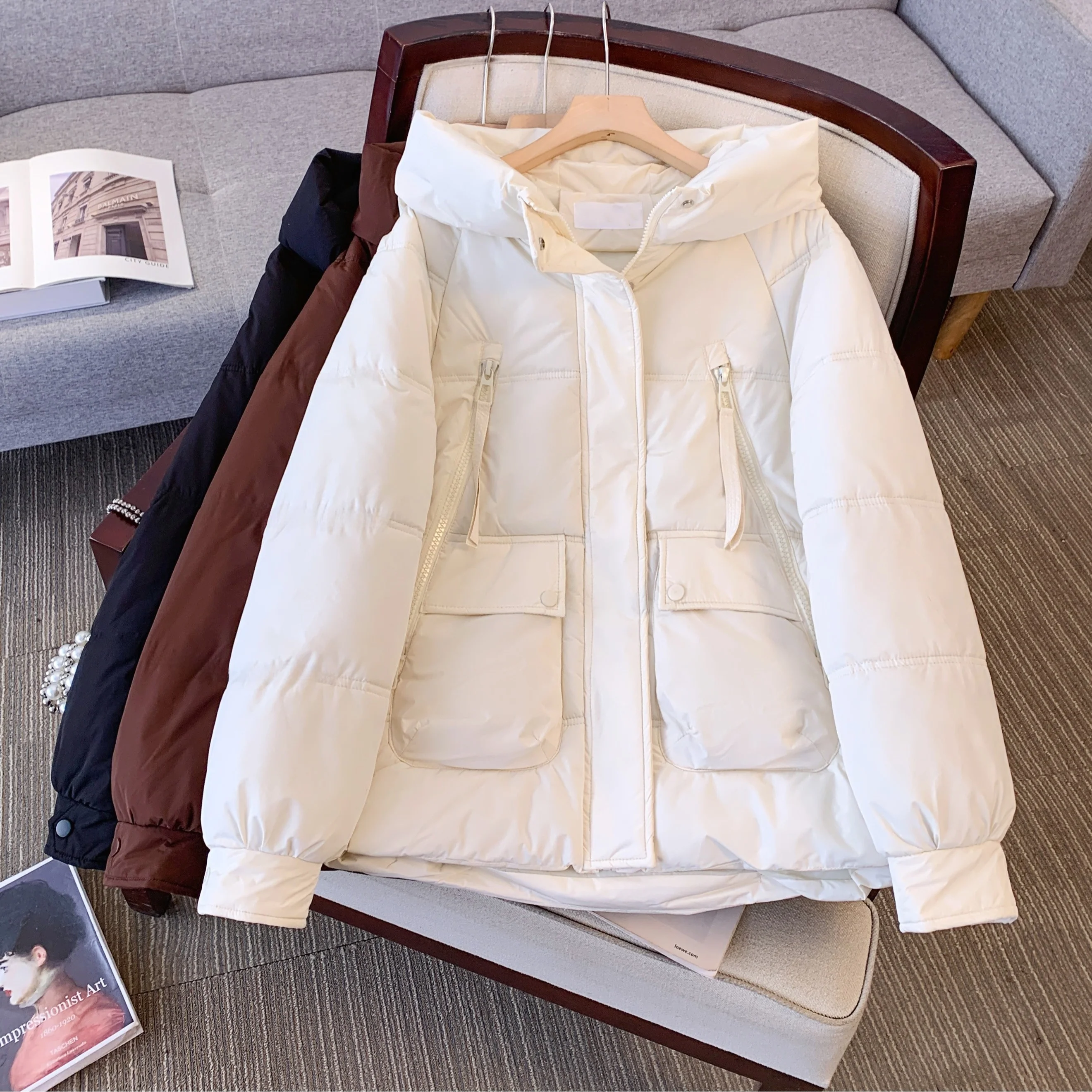 Пуховик с хлопковой подкладкой женская зимняя одежда 2024 новинка популярная в