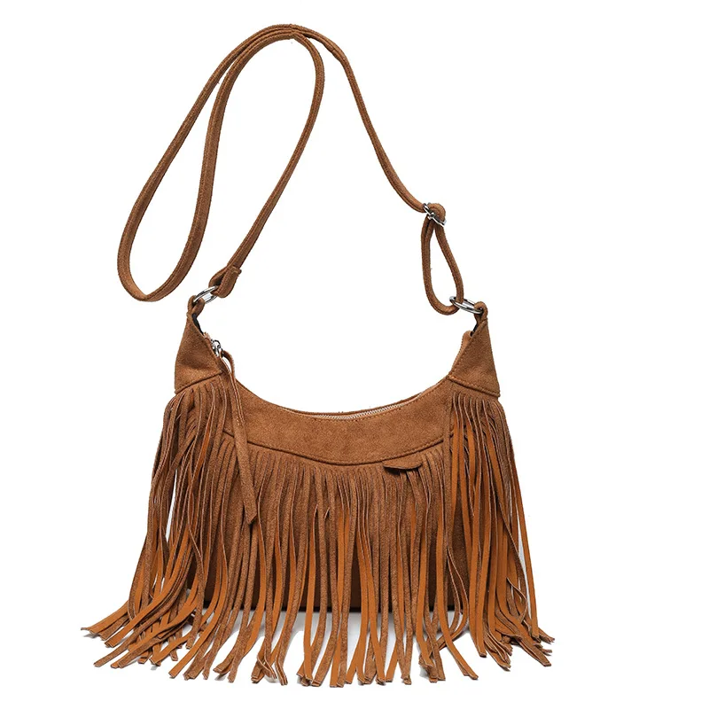 

Women's Polyester Fringe Large Capacity Vintage Simple Shoulder Crossbody Bag