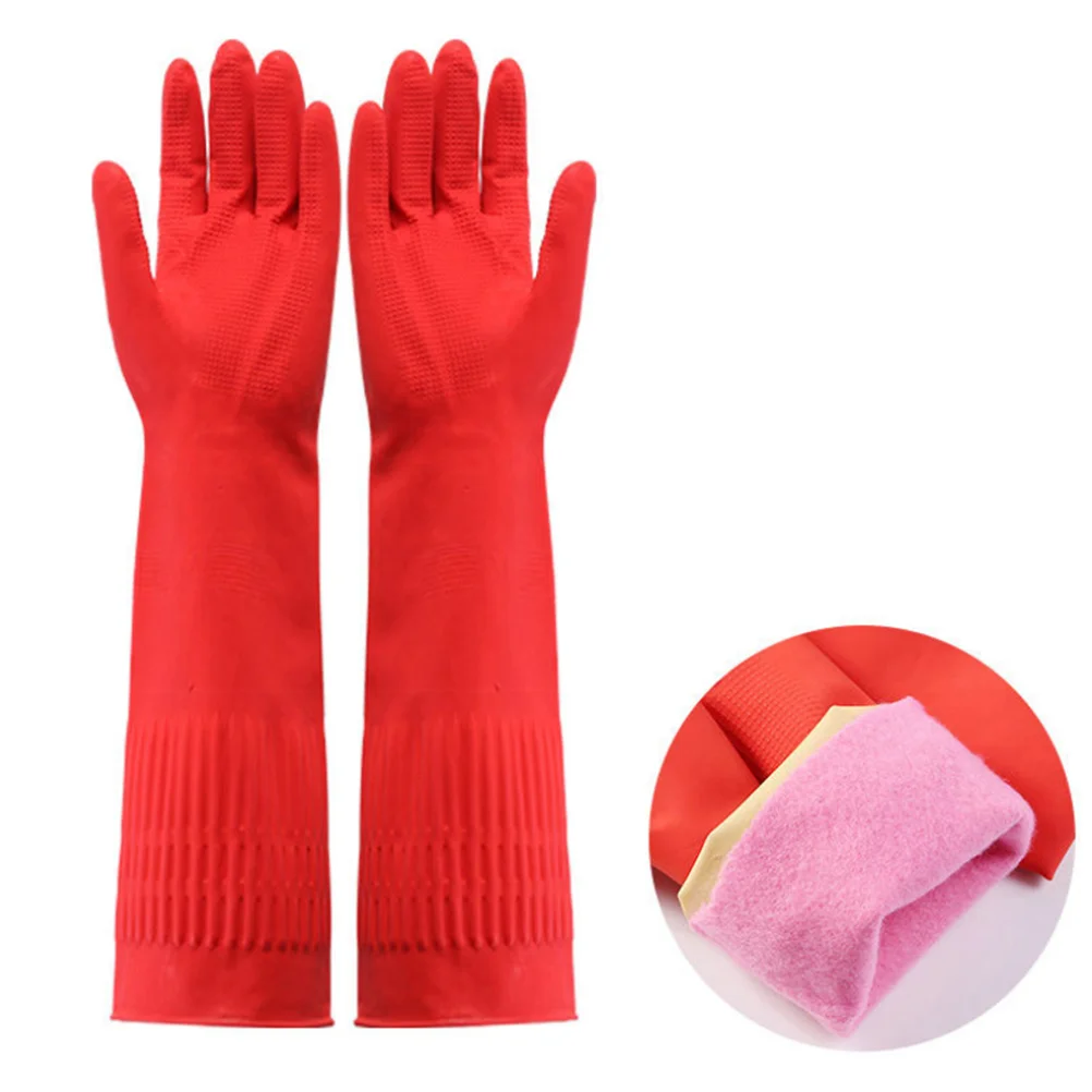 

Latex Gloves Household Kitchen Cleaning Mitts Lengthen Dishwashing Scrubbing Dishes