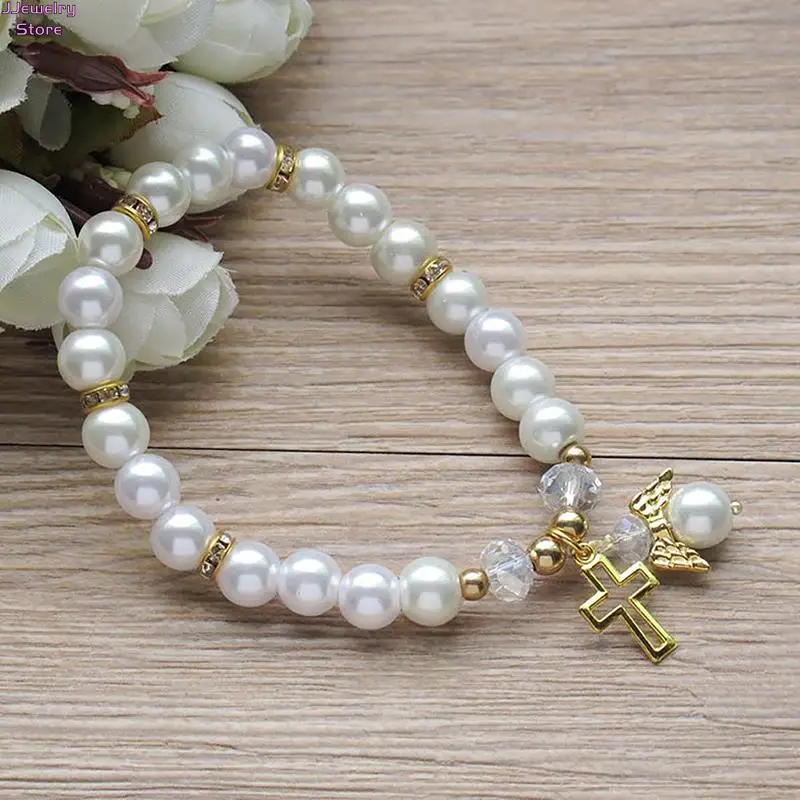 1PC Baby Shower Favor Christening Bracelet Angel Girl Boy Baptism Gift Cute Giveaway Souvenir |