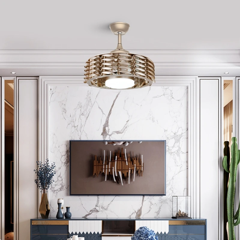 

Ceiling Fans 2022 New Trend LED Crystal Pendant Fan with Remote Control Indoor Light Fixture For Living Room