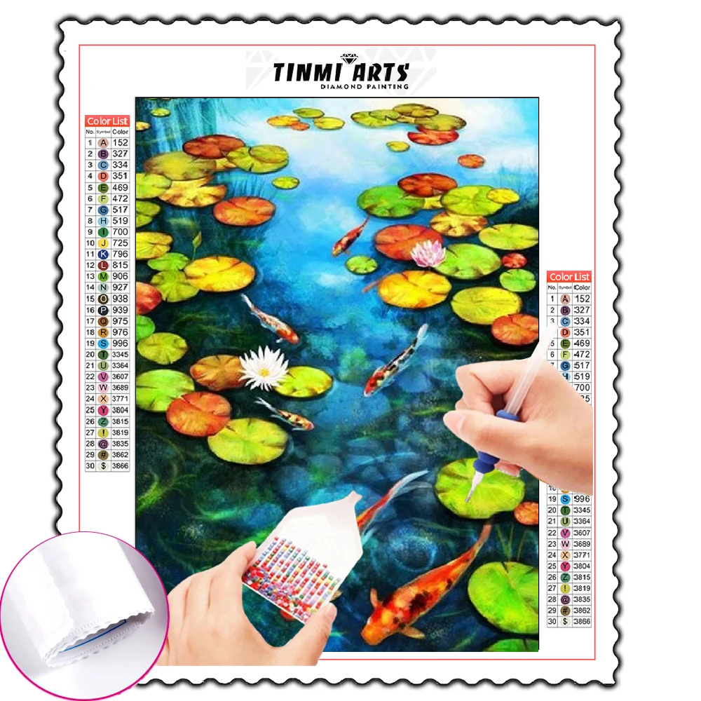 

Diamond Painting Fish Picture of Rhinestones Mosaic Diamond Embroidery Full Round Animals Cross Stitich Home Decor Diamond Art