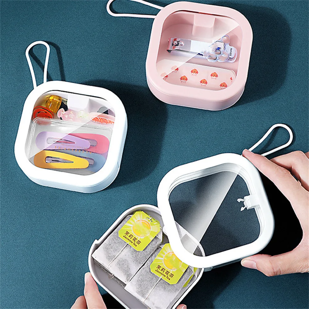 

Desktop Orangizer Box for Jewelry Clips Sundries Plastic Creative Multifunctional Finishing Press Push Mini Storage Case Pocke