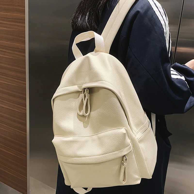 

Модный женский рюкзак, школьный ранец из мягкой искусственной кожи для девочек и мальчиков-подростков, дорожные сумки на ремне с двумя ручками