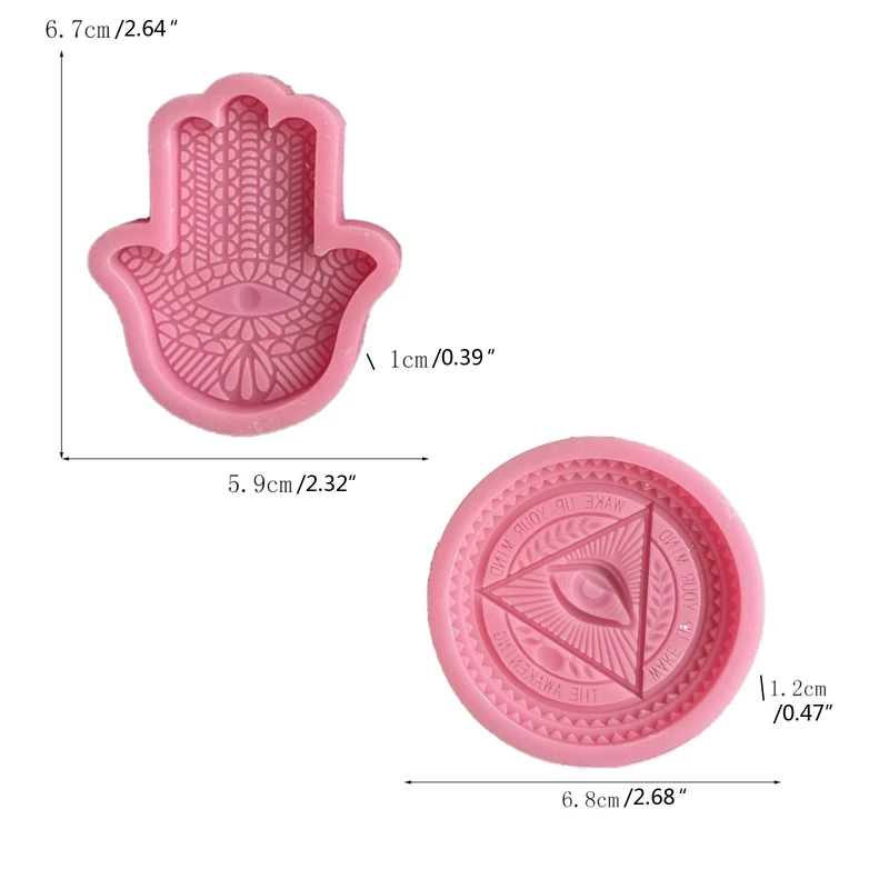 

652F Round/Hand Shape Totem Decorative Handmade Silicone Mold Suitable for Epoxy Resin Diy Craft Pendants Jewelry Making