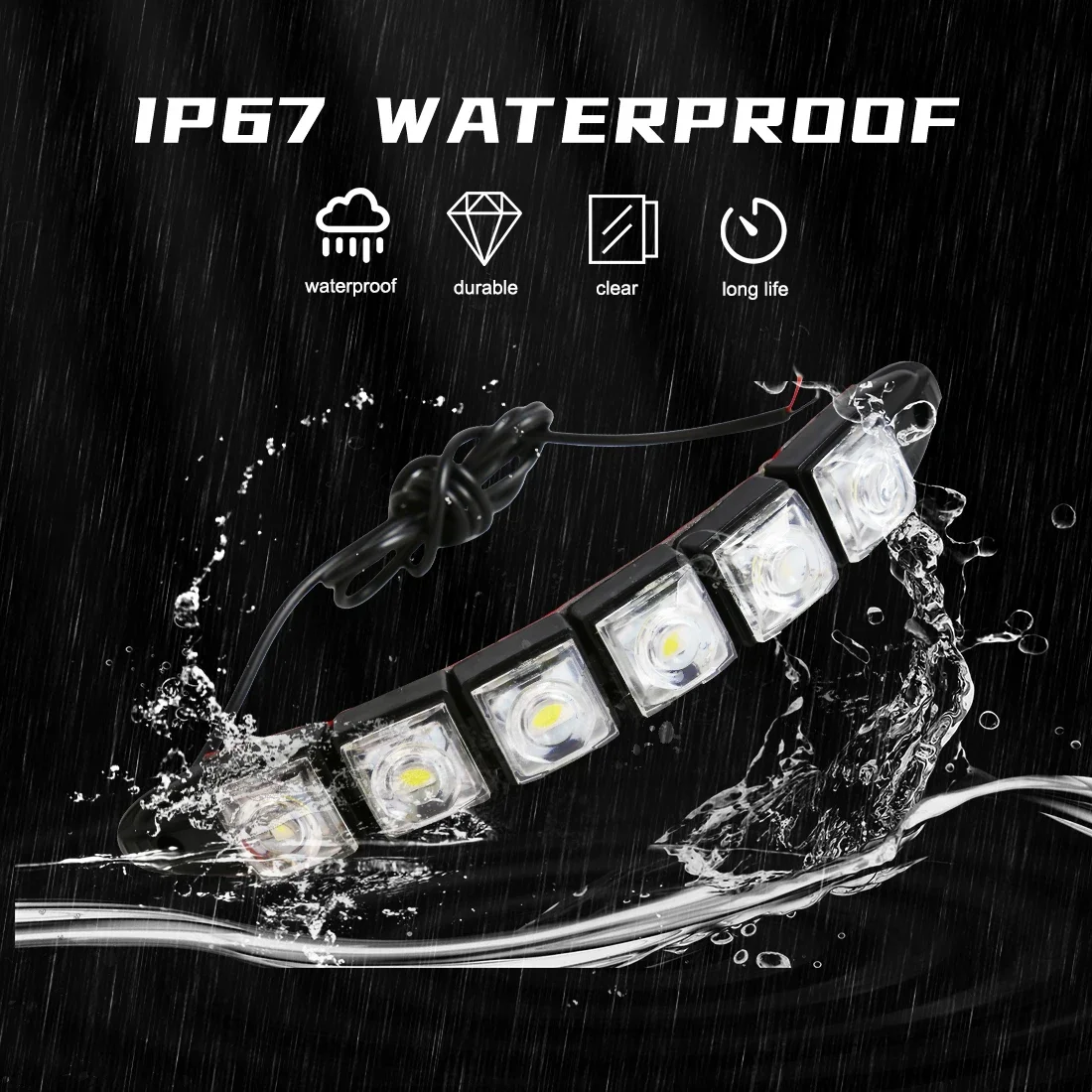 2 шт. 6 светодиодных дневных ходовых огней Белый ледяной синий DRL Гибкая