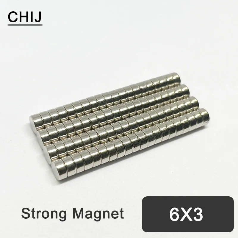 10/50/100/200 шт. Круглый 6 мм X 3 прочный сверхсильный магнит N35 постоянный NdFeB 6x3 мощный