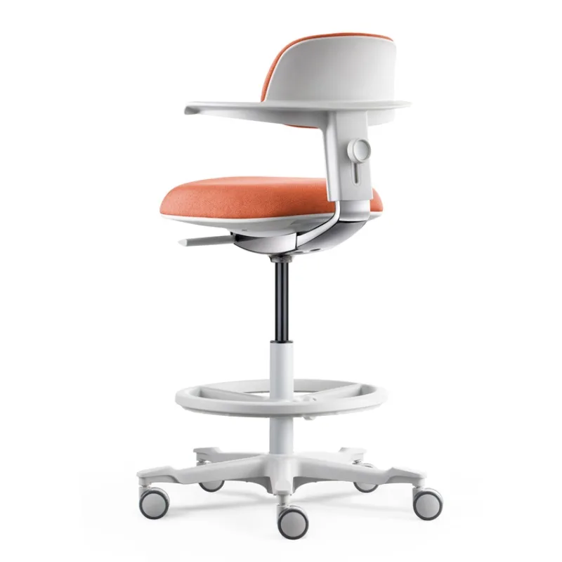 

Orange Sit Stand Bar Chair Swivel Adjustable Ergonomic Rotating Office Chair For Meeting Room