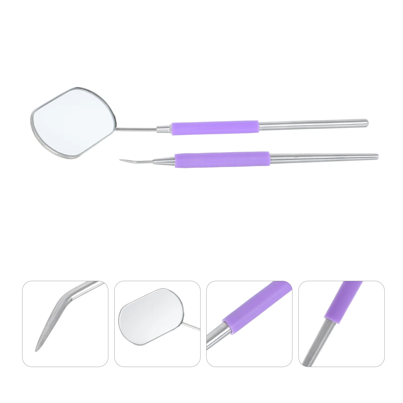 

1 Set of Sleeve Handle Eyelash Checking Mirror Eyelash Teasing