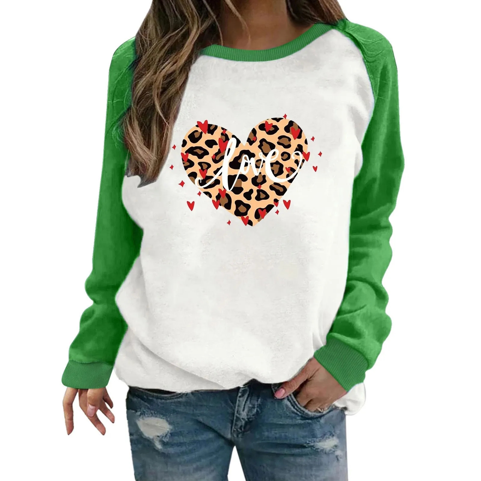 

Valentines Day Womens Casual Long Sleeve Crew Neck Letter Printed Pullover Hoodless Sweatshirts Fit Baggy Sweat Shirts Women