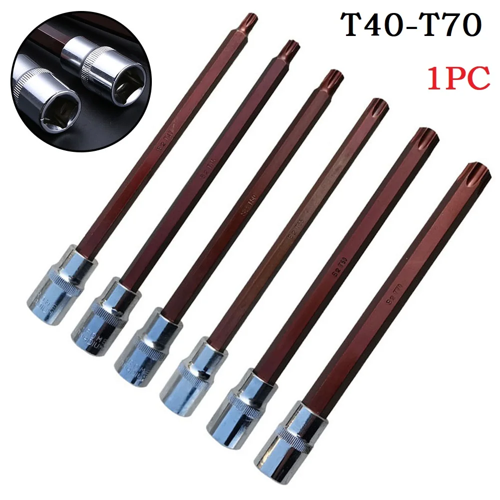 1Pc  Torx Screwdriver Bit 1/2 Inch Drive Socket Adapter  T40-T70  Electric Wrench Screwdriver Drill Bits Socket Hand Tools