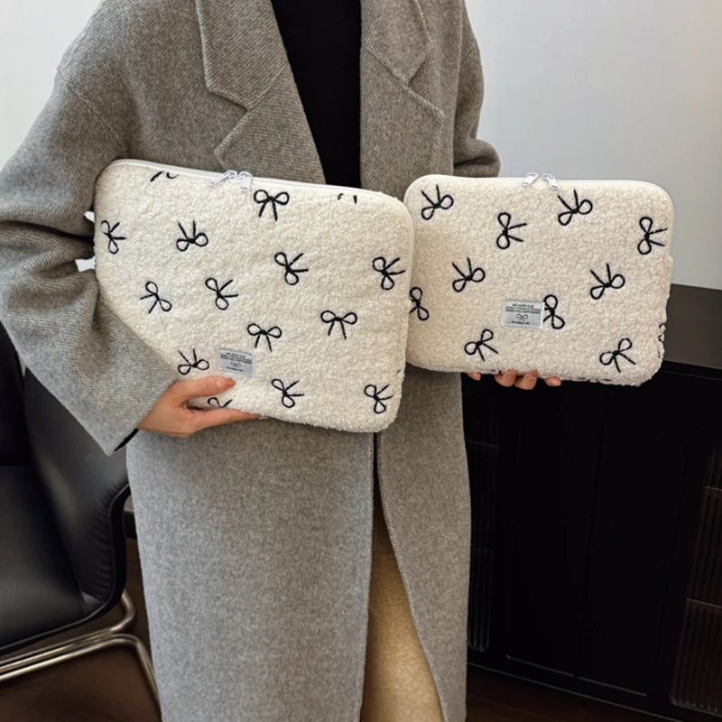 Женская сумка с бантом и бабочкой для ноутбука компьютера Macbook Lenovo Thinkpad iPad Pro DELL HP