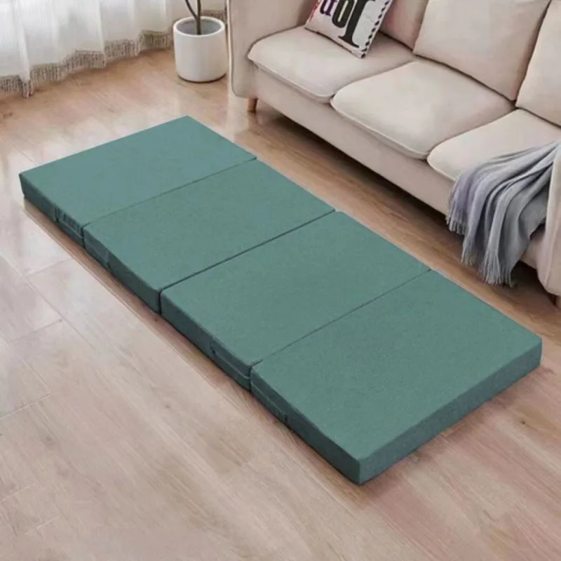 

Simple Portable Folding Bed Thickened Four-Fold Sponge Nap Mattress Office Tatami Adult Escort Bed For Home Sleeping Mat Floor