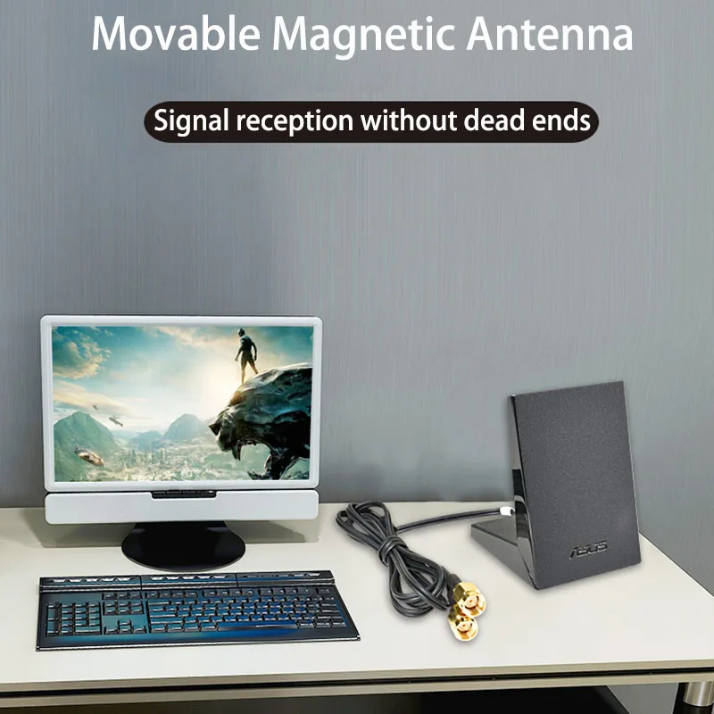 ASUS Original WiFi Router Antenna Dual Band Amplifier Rotatable Magnetic Base External Omni Antenna for PC Wireless Network Card