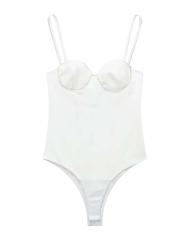 

Женский белый корсет с открытой спиной и тонкими бретелями