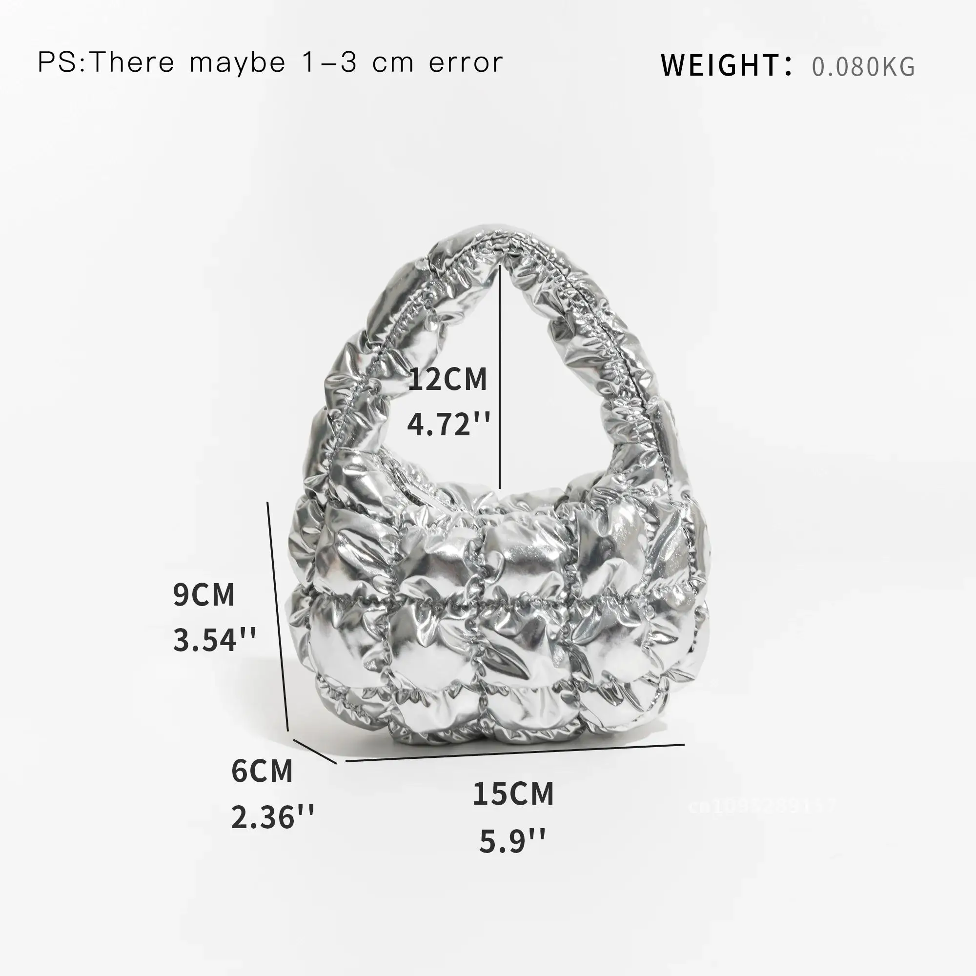 MABULA мини серебряная сумка на запястье с мягкой подкладкой в форме пузыря