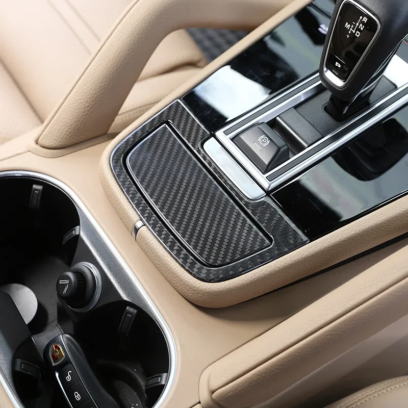 Для Porsche Cayenne 2018-20 из настоящего углеродного волокна консоль для хранения