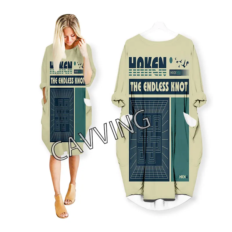 Женское уличное платье Haken Band с 3D принтом модная одежда в стиле Харадзюку